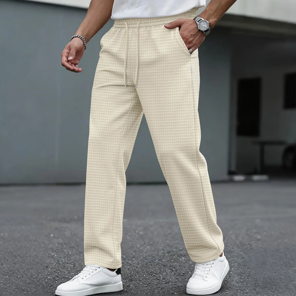 Pantalones elegantes de punto de gofre