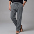 Pantalones elegantes de algodón y lino