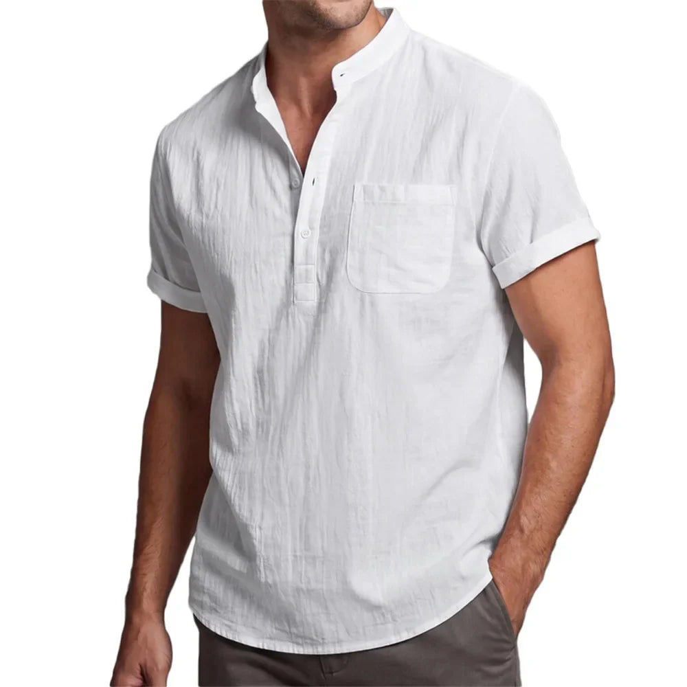 Camisa de lino y algodón