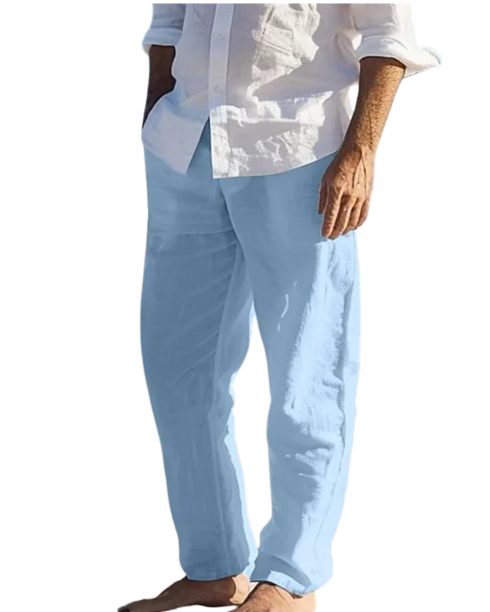 Pantalones de lino informales para la playa