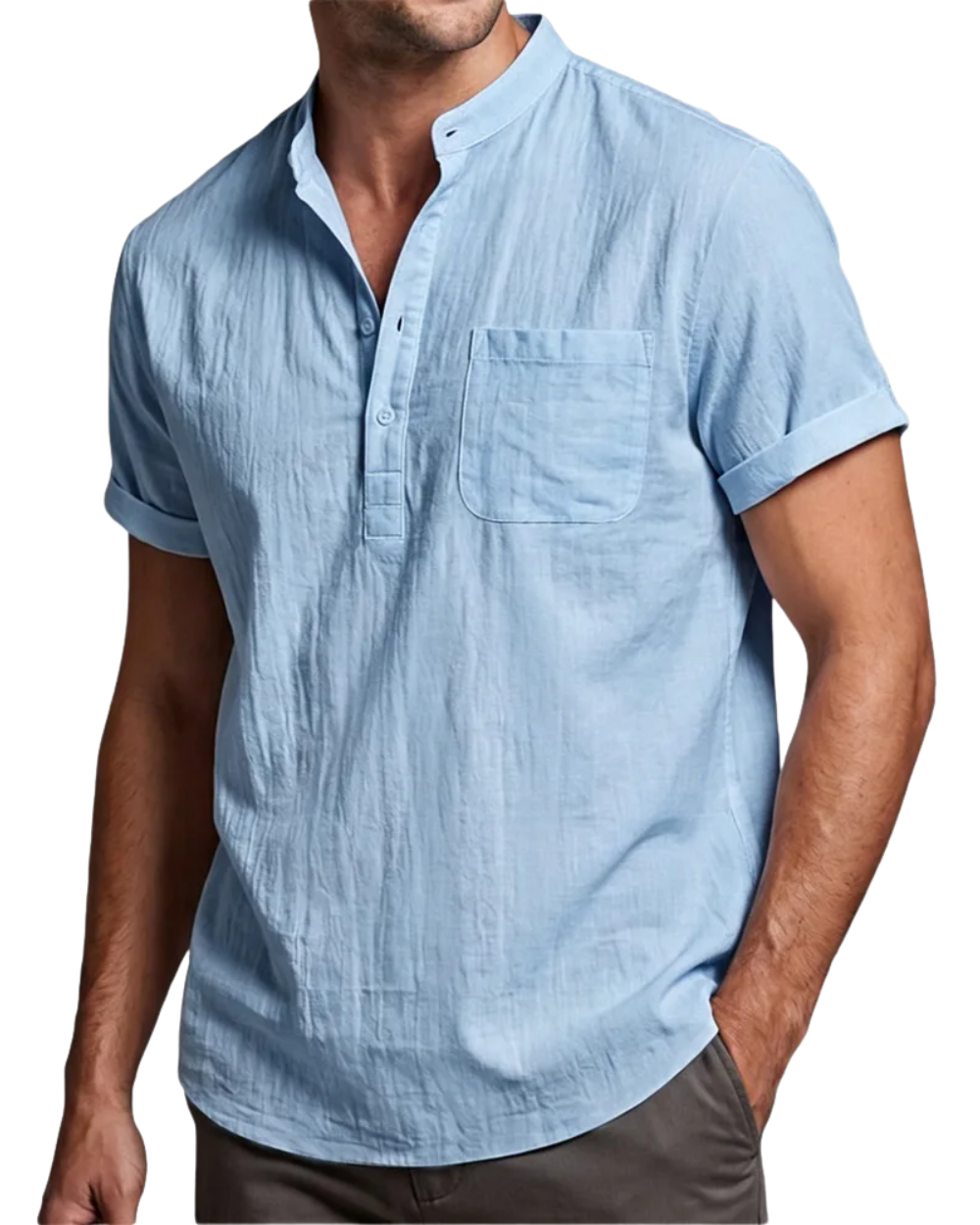 Camisa de lino y algodón