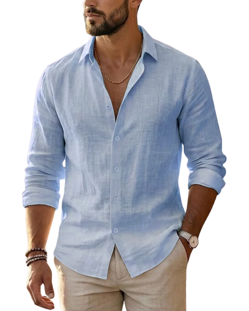 Elegante camisa de verano de lino