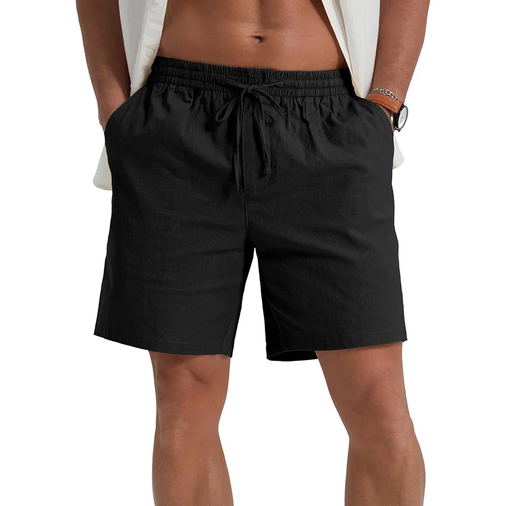 Elegantes pantalones cortos de lino